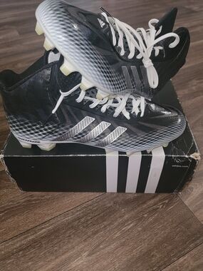 Adidas Crazy NEW Quick Mid Men’s Sz 12.5 Football Shoes - Black/White Red Insole